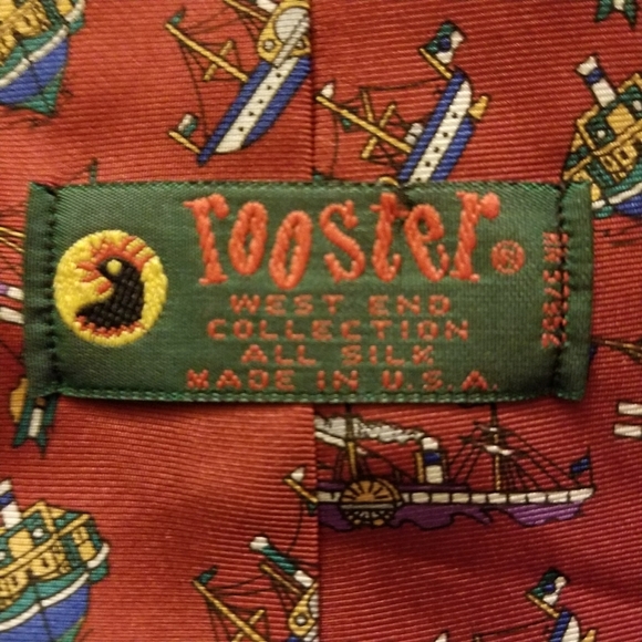 Boats and Ships printed silk tie by Rooster - Picture 5 of 8